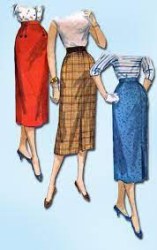 1345 SIMPLICITY 1960S SIMPLE TO MAKE SLIM PLEAT SKIRT PATTERN 23.5" 